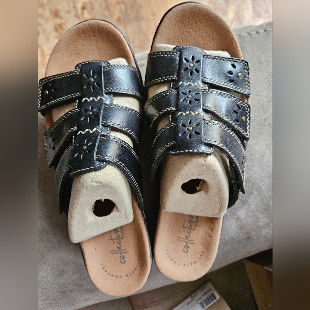 Clarks Leisa Spring Black Sandals. BNIB